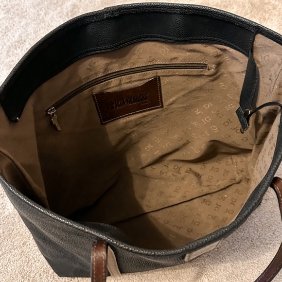 Jack Georges Pebbled Leather Black Laptop Tote Bag - Picture 9 of 15